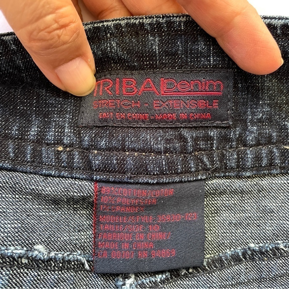 Vintage Maxi Denim Jean Skirt - 10/32-33" Waist, LONG BACK SLIT! - Picture 4 of 11